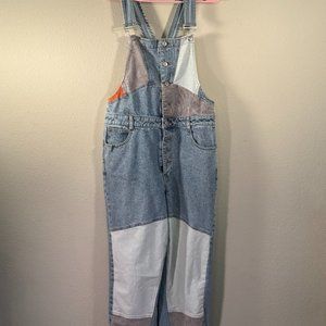 Free People Patchwork Corduroy Overalls Size Medium EUC
